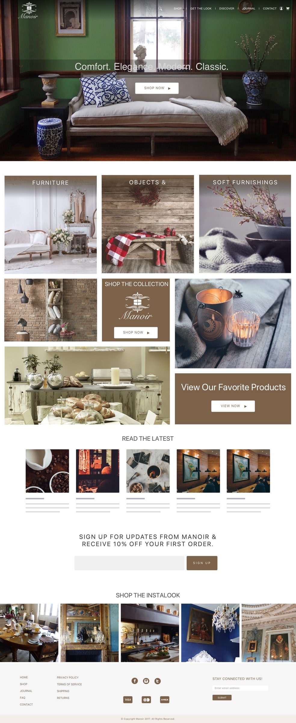 Manoir Homepage, full page